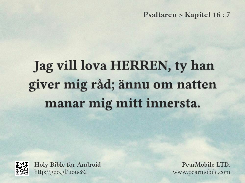 Psaltaren, Kapitel 16:7